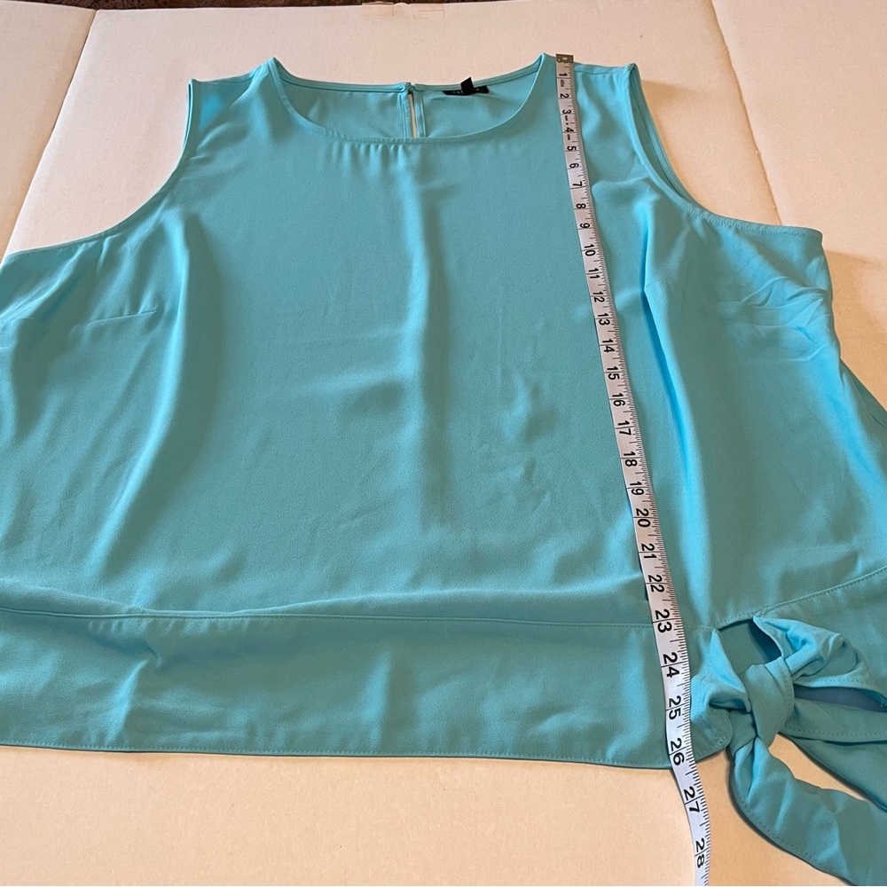 Talbots‎ Plus Womens Size 18W Blue Sleeveless Blouse Tank Top Shell Waist Tie - Picture 7 of 9